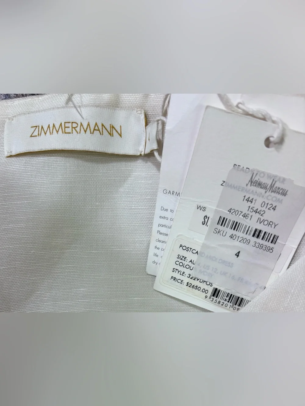 NWT Zimmermann Postcard Appliqué Midi Dress
